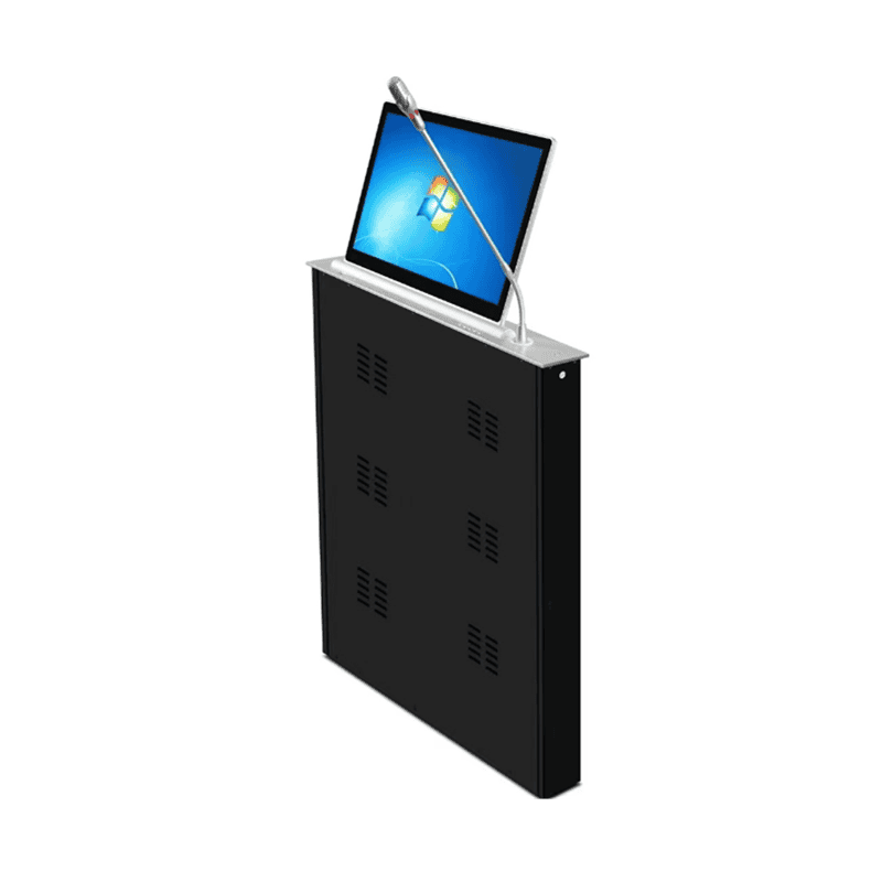 Gooseneck microphone with synchronized lifting and retractable LCD screen and electronic nameplate - Conference_System - P...